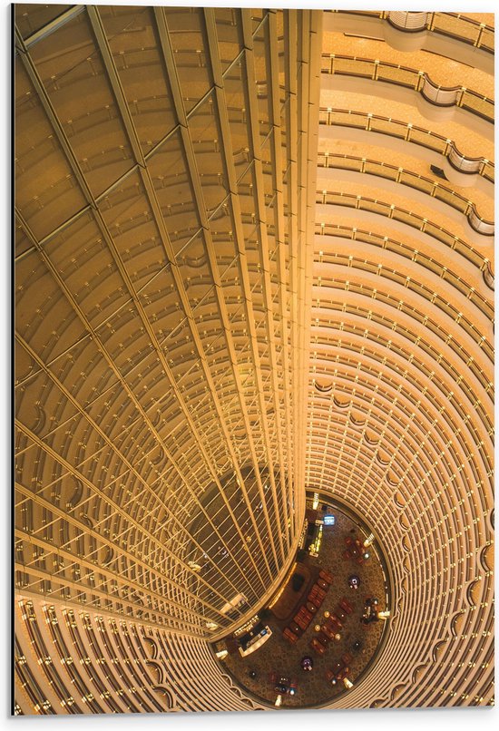 WallClassics - Dibond - Hotel in China - Grand Hyatt Shanghai - 40x60 cm Foto op Aluminium (Wanddecoratie van metaal)