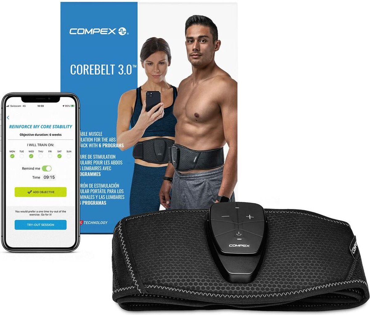 Body Sculpting Vibrerende Stimulatorriem Compex Corebelt 3.0 S/M (Refurbished A)