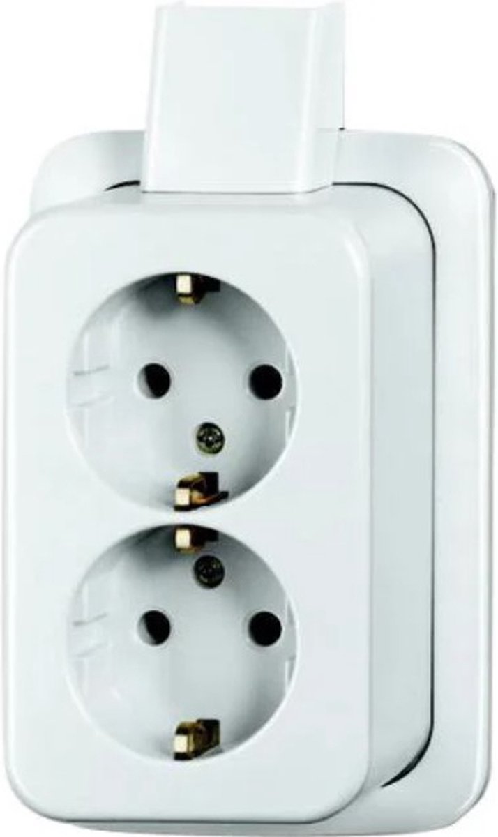Busch-Jaeger - Opbouw Wcd 2V Randaarde + Montageplaat Wit Reflex