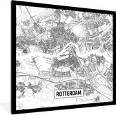 Fotolijst incl. Poster - Stadskaart Rotterdam - 40x40 cm - Posterlijst - Plattegrond