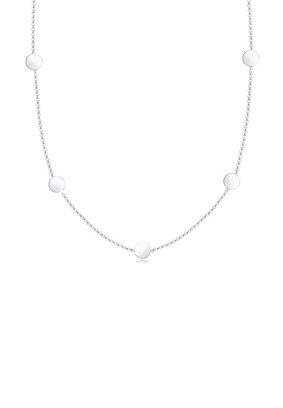 Elli Halsketting Dames Plaat Hanger Basic in 925 Sterling Zilver