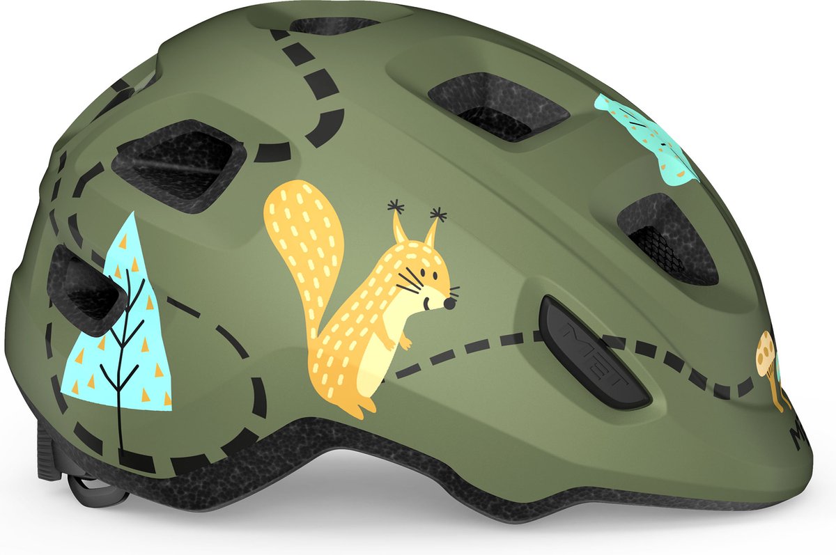 MET Hooray Kinderhelm – Fietshelm Kinderen - Maat S/M (52-55cm) – Green Forrest Matt