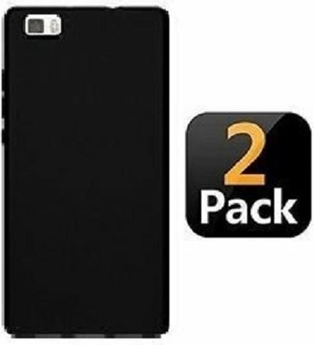 Huawei P8 Hoesje TPU Siliconen Zwart 2x