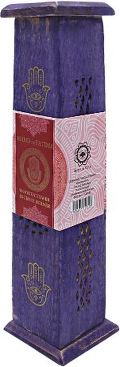 Green Tree Tower Incense Burner Purple Hand of Fatima