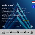 Arisenn logo met tekst over Nederlands bedrijf, kwaliteit en service.