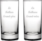 Longdrinkglas gegraveerd - 28,5cl - Le Meilleur Grand-père & La Meilleure Grand-mère