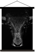 Porte-affiche avec affiche - Affiche scolaire - Taureau - Animaux - Zwart - Wit - 40x53 cm - Lattes noires