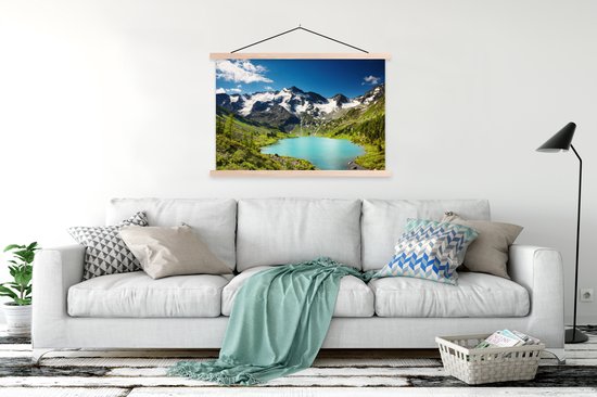 Porte-affiche avec affiche - Affiche scolaire - Neige - Berg - Water - 120x80 cm - lattes vierges