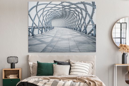Un pont à Suzhou, en Asie pendant l'après-midi Toile 160x120 cm - Tirage photo sur Toile (Décoration murale salon / chambre) XXL / Groot format!