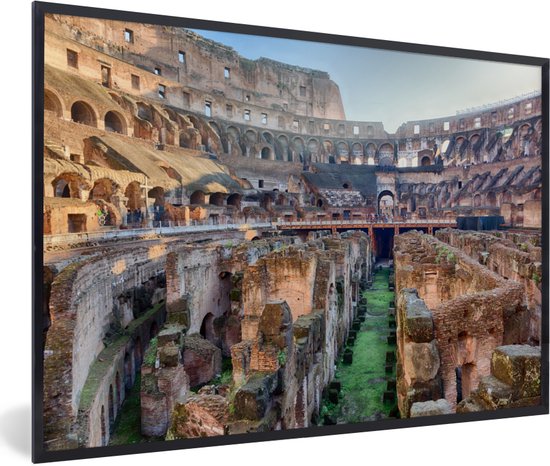 Fotolijst incl. Poster - Het Colosseum in Rome van binnen bekeken - 60x40 cm - Posterlijst