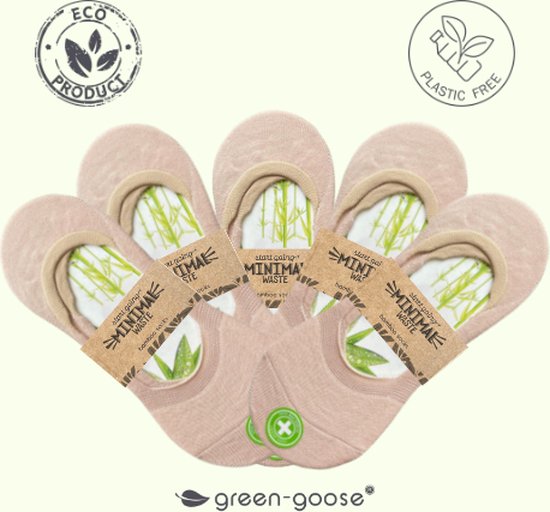 green-goose Bamboe Footies | 10 Paar | Beige | 85% Bamboe | Maat 35 - 42