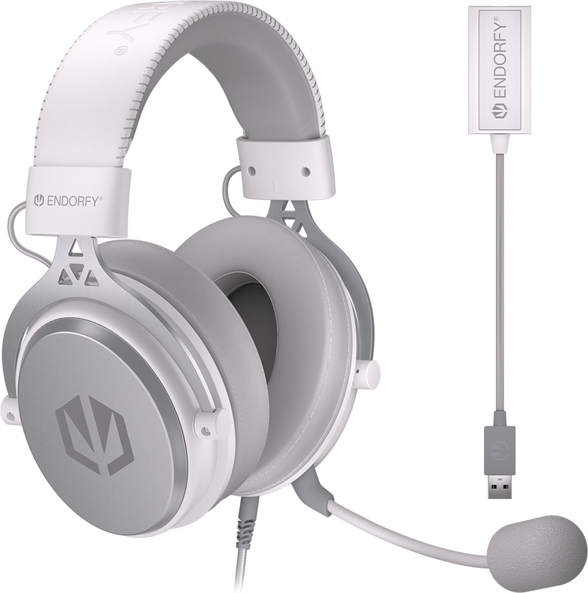 ENDORFY VIRO Plus USB Onyx White Headset Bedraad Hoofdband Muziek/Voor elke dag Wit