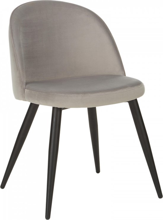 Set van 2 stoelen Amy fluweel grijs eetkamerstoelen