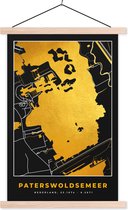 Posterhanger incl. Poster - Schoolplaat - Kaart - Plattegrond - Stadskaart - Nederland - Paterswoldsemeer - 120x180 cm - Blanke latten - Plattegrond