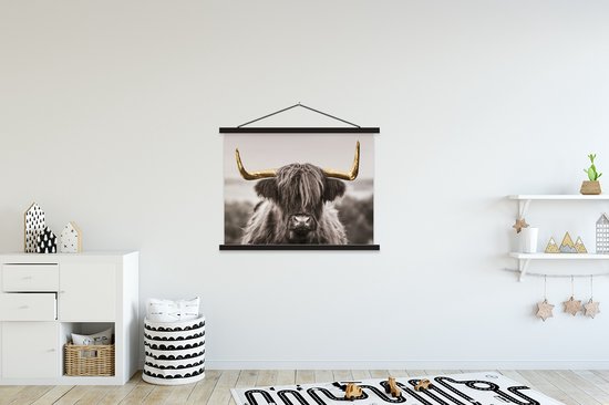 Affiche scolaire - Highlander écossais - Zwart - Wit - Or - 150x113 cm - Lattes noires