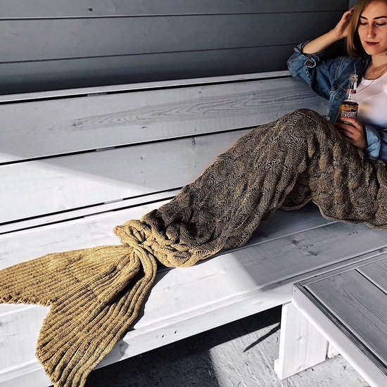 MikaMax - Zeemeermin Deken - Mermaid Blanket Taupe - 1.95m