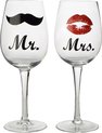 Mr & Mrs Wijnglazen - Wijnglas - 430 ML - 2 Stuks