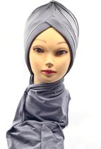 Elegante Grijze hoofddoek, hijab instant scarf, sjaal, instant hijab.