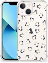 Doorzichtige Silicone Hoesje Geschikt voor iPhone13 mini Pinguïn