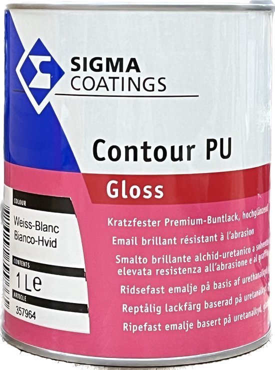 Sigma Contour PU S2U Glans/Gloss 1 Liter Wit