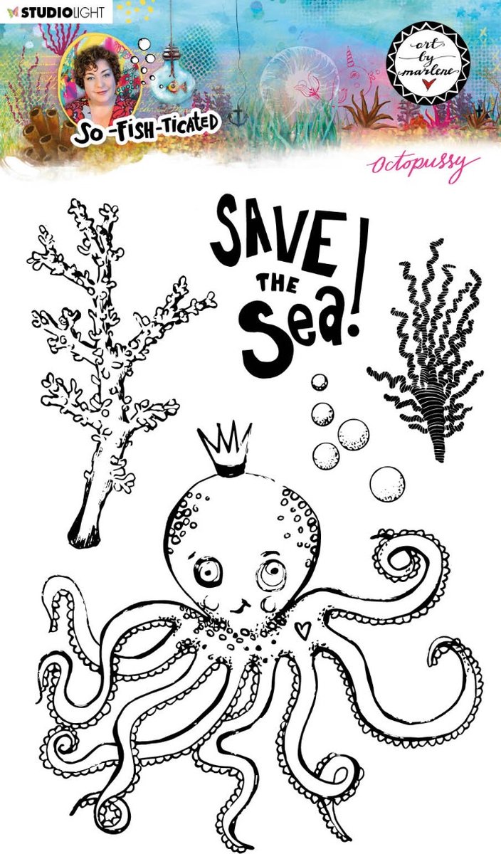 Clear stamp A5 Octopussy - So-Fish-Ticated nr. 9