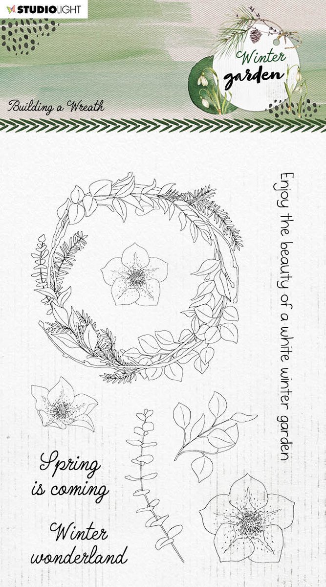Studio Light Winter garden clear stamp Building a wreath