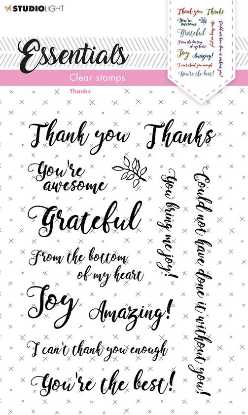 Studio Light Essentials clear stempels Thanks