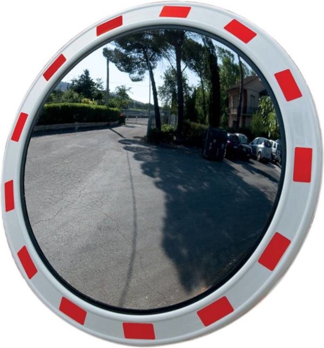 Verkeersspiegel rond - rood wit - acryl materiaal | 50 cm