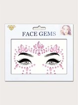 Face Gems roze edelstenen - Gezichtsmasker roze edelstenen - festival - gezicht stickers - masker - Carnaval - feest - schminken - verkleden