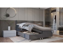 Boxspring Alba velvet met opbergruimte 180x200 cm Complete boxspring bed met opbergruimte