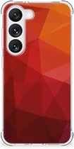 Shockproof Case geschikt voor Samsung Galaxy S23 Polygon Red
