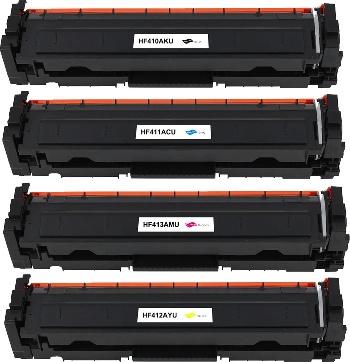 MediaHolland - Huismerk Toners CF410A, CF411A, CF412A en CF413A geschikt voor HP Color Laserjet Printers - Zwart, Cyaan, Magenta en Geel - Toners Cartridges - 2300 Pagina's per Kleur