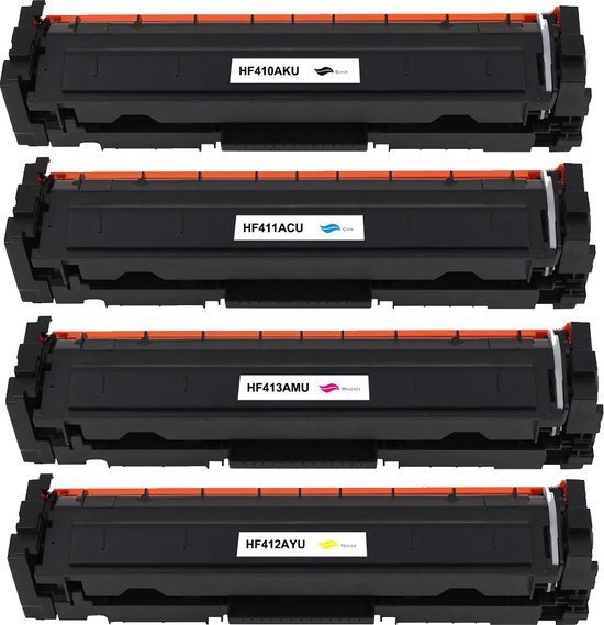 Genérico Kit 4 Colores Toners CF410A Negro, CF411A Cian, CF412A Amarillo, CF413A Magenta Uso en