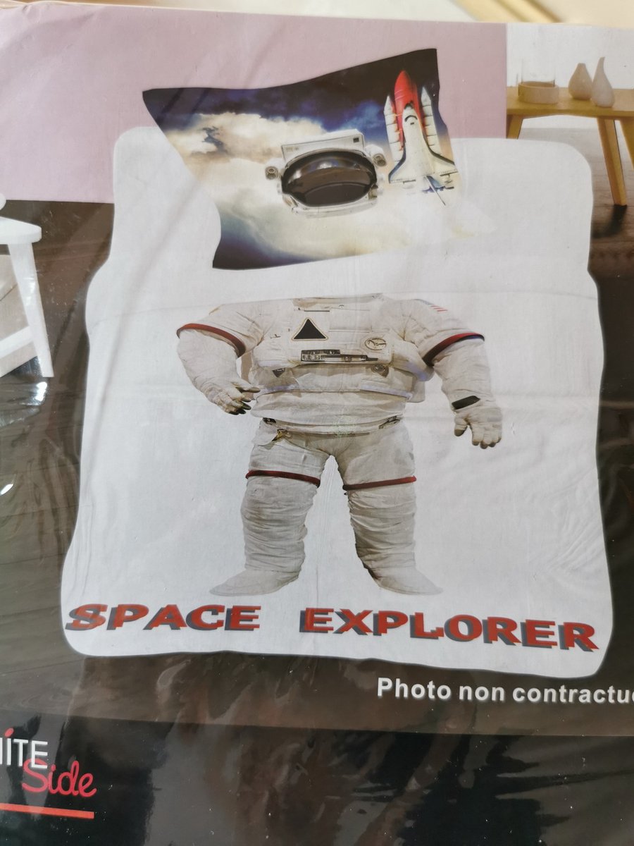 Space Explorer dekbedovertrek 1 pers 140X200 + kussensloop 63X63 100 % polyester