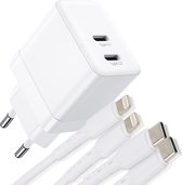 Chargeur Rapide USB-C 35W + 2x Câble Lightning - 2M - Convient pour Apple Fast Charger iPhone 14 / 13 / 12 / 11 / X series