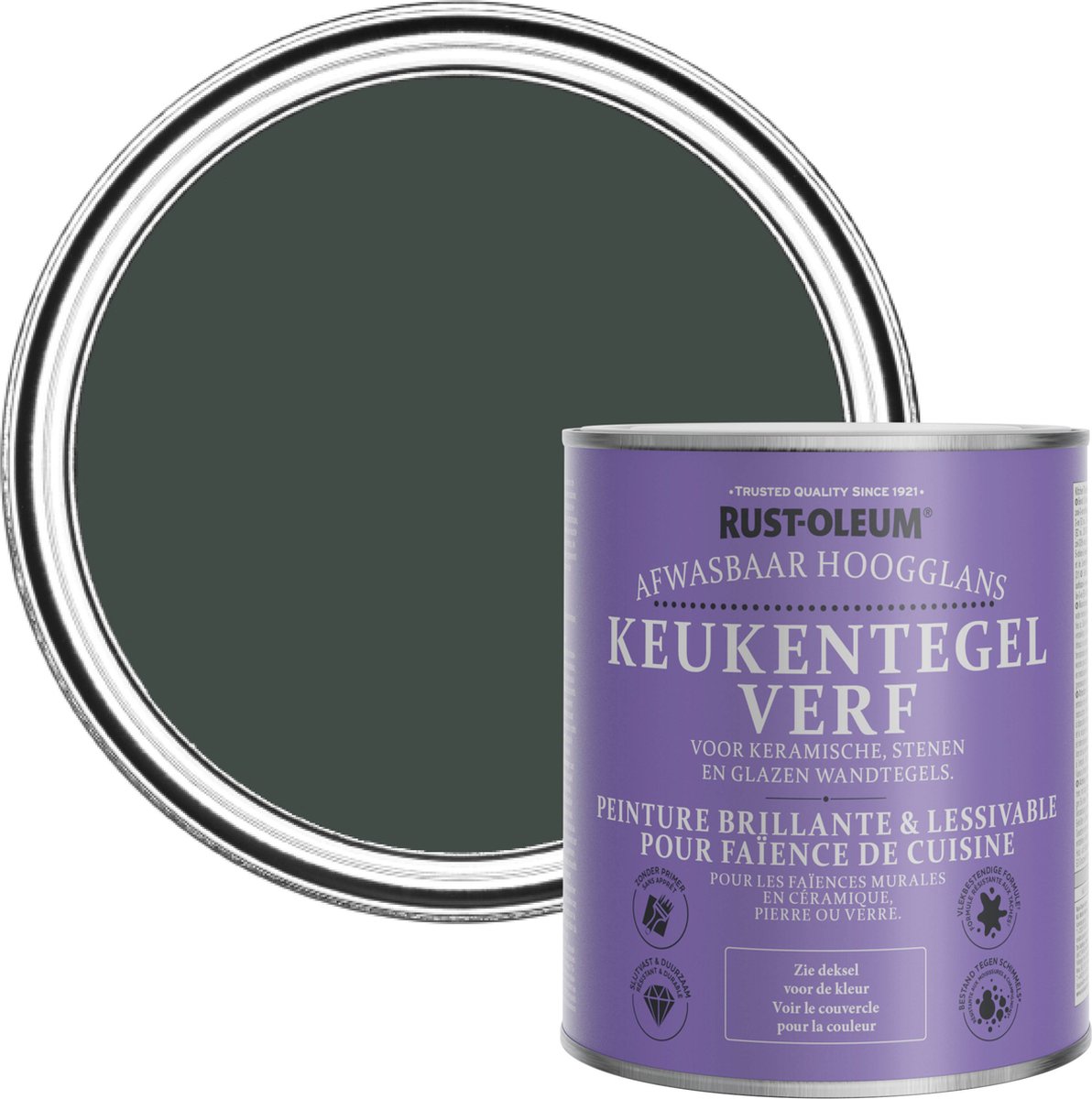Rust-Oleum Zwart Keukentegelverf Hoogglans - Avonddiner 750ml