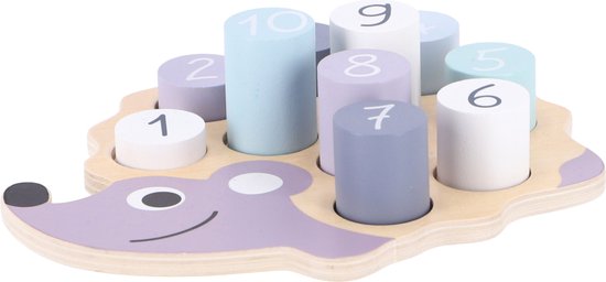 Jipy Houten Legpuzzel Egeltje 10 Stukjes Paars/Blauw