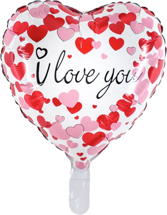 Ballonboeket I love you roze 2 1 gratis
