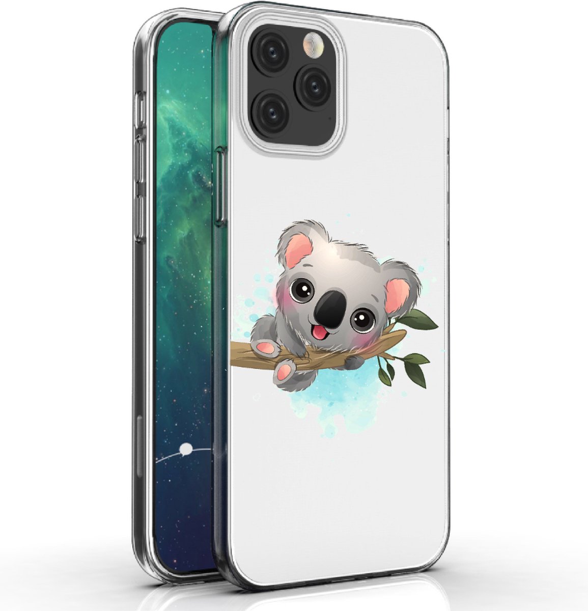 Apple Iphone 12 telefoonhoesje transparant siliconen hoesje - kleine koala