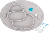 Put plates with compartments - Silicone Baby Board / Non-Slip Kids Placemat with Suction Cups - Self-Feeding Training