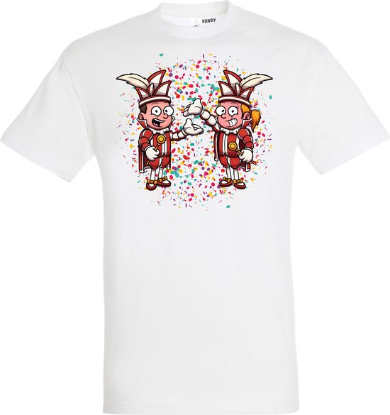 T-shirt kinderen Carnavals Paar | Carnaval | Carnavalskleding Kinderen Baby | Wit | maat 152