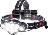 Hoofdlamp - Hoofdlamp LED oplaadbaar - Hoofdlampje - 8 LED-koplampen - 18000 lumen - 500 meter bereik - Verstelbaar