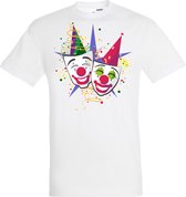 T-shirt Carnaval Masker | Carnaval | Carnavalskleding Dames Heren | Wit | maat XS