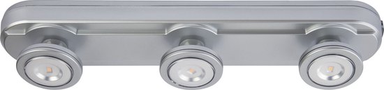 Livarno Home LED Onderbouwlamp - Energiebesparende LED-lampen, ideaal voor ruimtes zonder eigen stroombron - Lengte: 30/31 cm - Draai en zwenkbare spots - Zilver