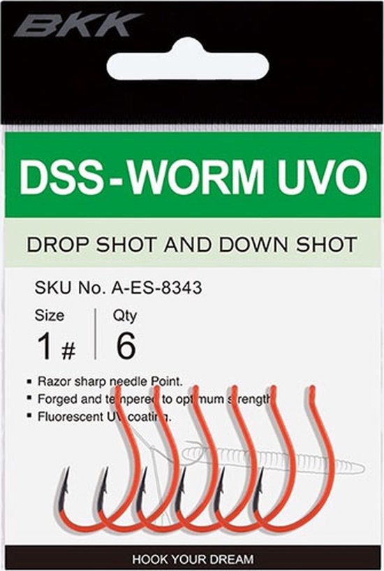 BKK - DSS - Worm - UVO - Dropshothaak - haakmaat 2 van BK — afbeelding 2