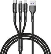 EGA - kabel - 1m - lightning, USB-C and Micro - 3 in 1 - Zwart