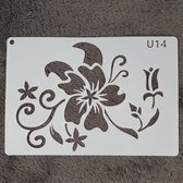 Stencil, Sier bloem, A5, kaarten maken, scrapbooking, sjabloon, knutselen, herbruikbaar