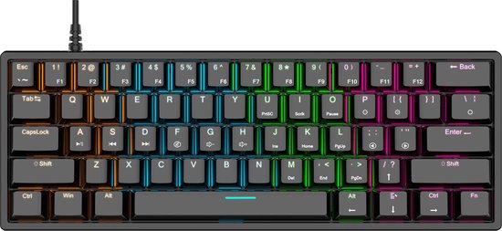 G101 - 61keys - Mechanisch Gaming Keyboard met RGB verlichting - (60%  layout) | bol