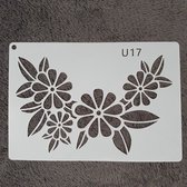 Stencil, Bloemen struik, A5, kaarten maken, scrapbooking, sjabloon, knutselen, herbruikbaar