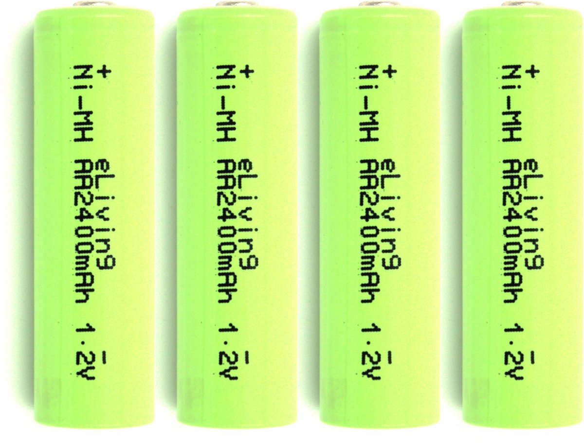 eLiving - Oplaadbare AA batterijen. 4 stuks. 2400mAh